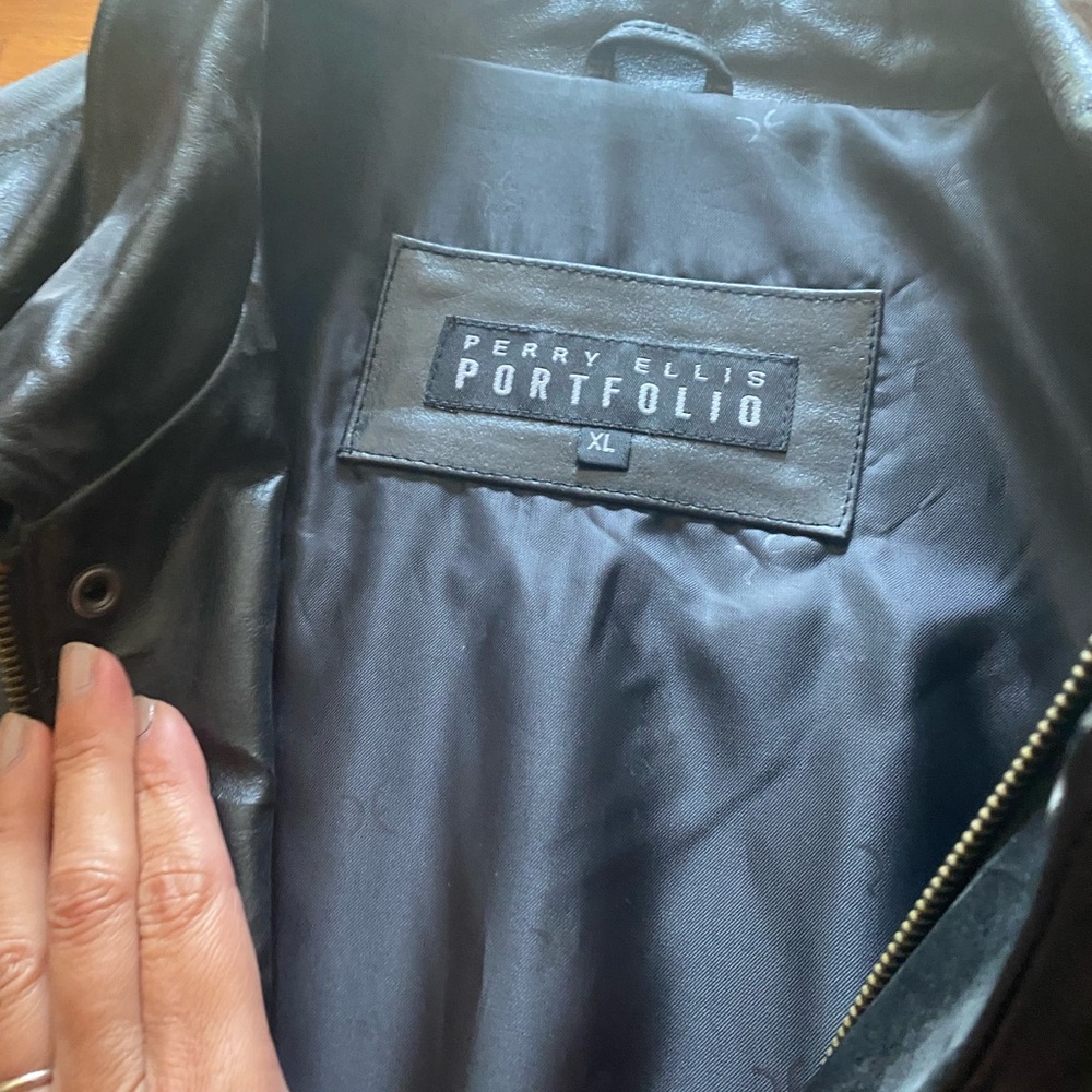 Perry Ellis leather jacket.